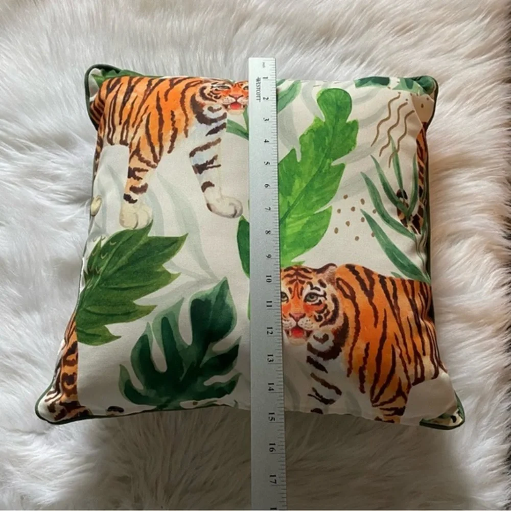 Decorative Throw  Pillow 1 Pillow 1 Pillow Insert Square Watercolor Forest Tiger